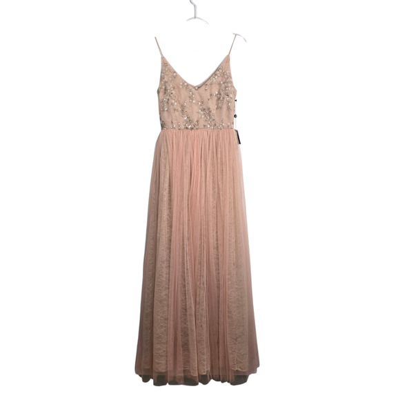 Adrianna Papell Spaghetti Strap Tulle Sequin Lace Maxi Dress Gown NWT Size 2 - mordernwear.com Adrianna Papell Spaghetti Strap Tulle Sequin Lace Maxi Dress Gown NWT Size 2 - mordernwear.com